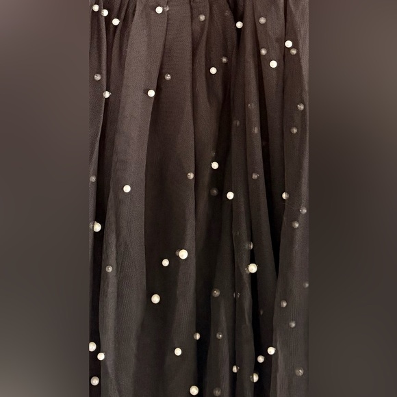 ASOS Luxe Curve Black Pearl Embellished Tulle Babydoll Mini Dress BNWT Plus Size - Picture 7 of 10